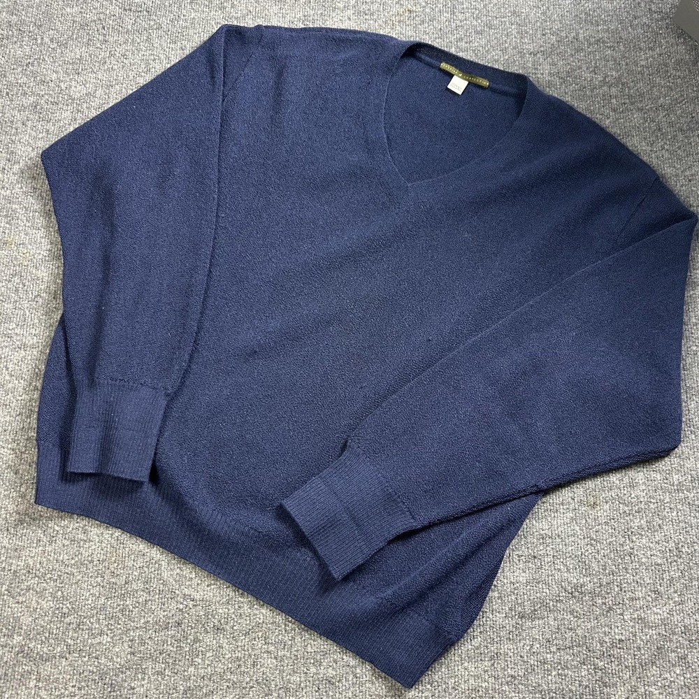 Peruvian Connection Sweater Mens Large Blue 100% Alpaca V Neck Pullover